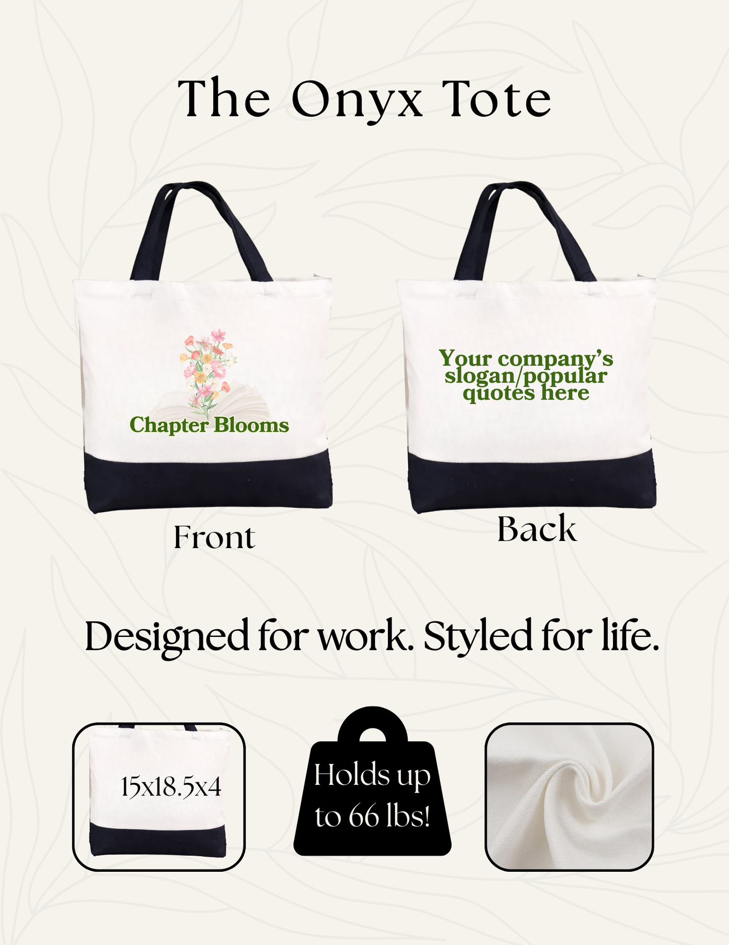 BULK Order Personalizable Tote Bags, Minimum 10